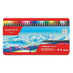 Caran d'Ache Fibralo Brush Markers - Set of 30 front of packaging