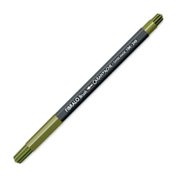 Caran d'Ache Fibralo Brush Marker - Dark Olive with cap on