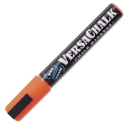 VersaChalk Wet Erase Liquid Chalk Marker - Neon Orange, 5 mm, Bold Tip, cap on