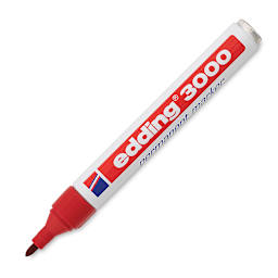 Edding Permanent Marker - Red, 3000, Bullet Nib