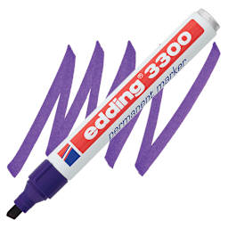 Edding Permanent Marker - Violet, 3300, Chisel Nib, 1-5 mm marker and swatch