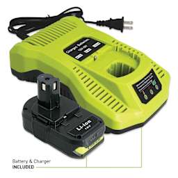 Surebonder Professional Battery Powered High Temp Glue Gun Kit, battery and charger displayed