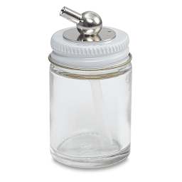 Paasche Model H Airbrush Bottle - Front view of 1 oz Glass Bottle Complete Assembly