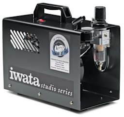 Smart Jet Pro Studio Compressor - right angle view of compressor showing air regulator and gauges