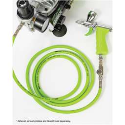 Grex Ultra-Flex Airbrush Hose, attached to airbrush