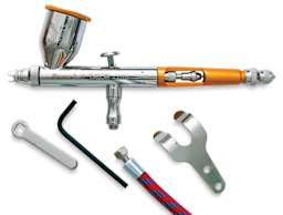 Paasche Talon Double Action Airbrush - Components of Complete set shown
