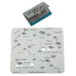 PocketGraFX Freehand Template Set - Top view of Template with Steel Holder