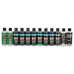 Createx Candy2o Auto Air Colors - Set of 12 Warm Colors in row
