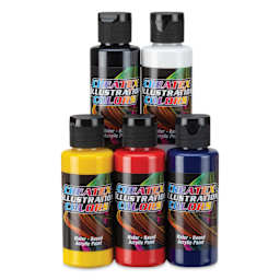 Createx Illustration Colors - Primary Colors, Set of 6, 2 oz