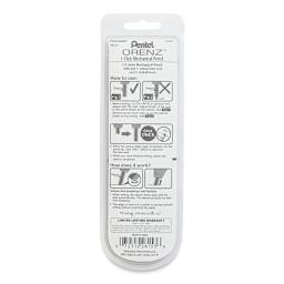 Pentel Orenz 1-Click Mechanical Pencil - Black, 0.5mm (back of package)