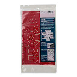 Chartpak Vinyl Letters – 3” Capital Letters, Red - front of packaging