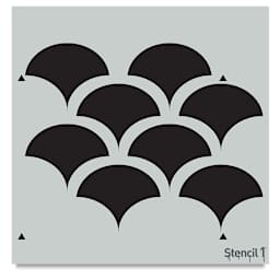 Stencil1 Stencil - Solid Scallop, Repeat Pattern, 11'' x 11''