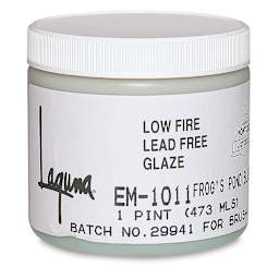 Laguna Lead-Free Gloss Glazes - Front of 1 pint Jar of Frog's Pond Blue Glaze