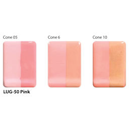 Pink Amaco LUG Liquid Underglaze fired to Cone 05, Cone 6, and Cone 10.