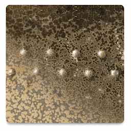 Amaco Potter's Choice Glazes - Vintage Gold, PC-9. Color sample of light-dark color texturing.
