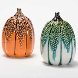 Mayco Washes - finished pumpkin statue examples