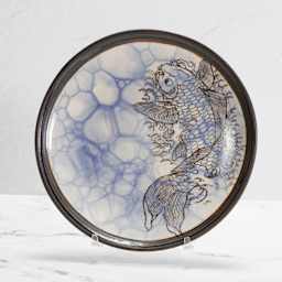 Mayco Washes - finished fish art plate example