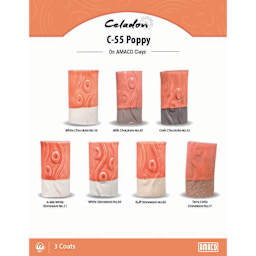 Amaco Celadon Glazes - Poppy clay comparison