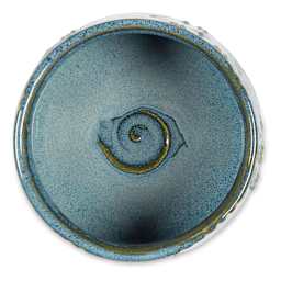 Spectrum Floating Glaze - Inside of stoneware clay vase with Floating Blue Glaze 