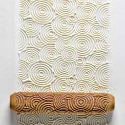 MKM Pottery Tools Big Hand Roller - Big Circles applied to clay