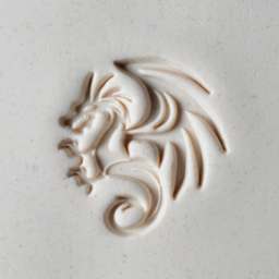 MKM Pottery Tools Large Round Stamp - SCL-098, Dragon applied to clay