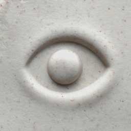 MKM Pottery Tools Medium Round Stamp - SCM-100, Eye applied to clay