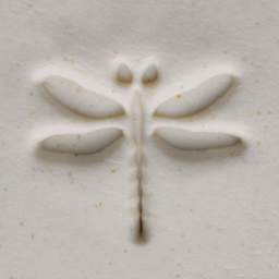 MKM Pottery Tools Medium Round Stamp - SCM-149, Dragonfly applied to clay