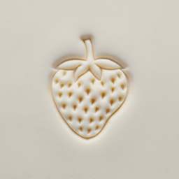 MKM Pottery Tools Large Round Stamp - SCL-168, Strawberry applied to clay