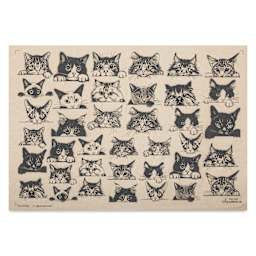 Elan Transfers Underglaze Transfer Sheet - Cat Faces, Black