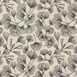 Elan Transfers Underglaze Transfer Sheet - Ginkgo Leaves, Black - close-up