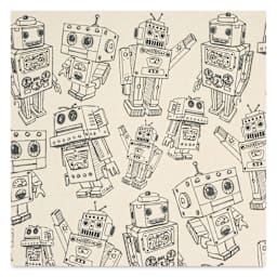 Elan Transfers Underglaze Transfer Sheet - Robots, Black close up