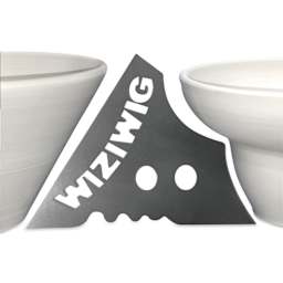 WiziWig Cocktail Makin’ Wanda Metal Potter’s Rib with examples of pot profiles