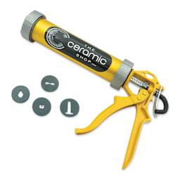 The Ceramic Shop Hand Extruder - 3.5 lbs, 2" x 9" Barrel with included sample dies (included dies may differ from what is pictured)