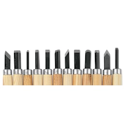 Richeson Student Wood Chisels - Set of 12 close-up of chisel tips