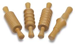 Creativity Street Rolling Wooden Tools - 4 textured Rolling Tools arranged in fan
