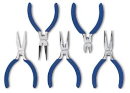 Craft Plier Set - Top view of 5 different types of pliers