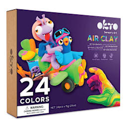 Okto Sensory Art Air Clay Creativity Kit - Set of 24 - front of packaging