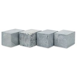 Gian Carlo Stoneworks Green Indian Soapstone Block - 4 lb, 4-1/2" x 3" x 3", Pkg of 4, horizontal