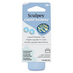 Liquid Sculpey - Transparent Turquoise, 1 oz front of packaging