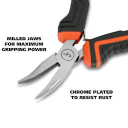 GreatNeck Bent Nose Hobby Pliers - milled jaws and chrome plated