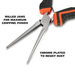 GreatNeck Long Nose Hobby Pliers - chrome plated and milled jaws