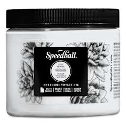 Speedball Water-Soluble Block Printing Ink - Platinum White (Metallic), 16 oz