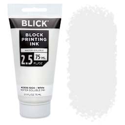 Blick Water-Soluble Block Printing Ink - White, 2.5 oz Tube