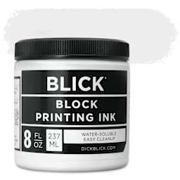 Blick Water-Soluble Block Printing Ink - White, 8 oz Jar