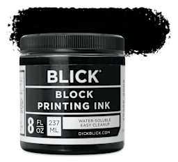 Blick Water-Soluble Block Printing Ink - Black, 8 oz Jar