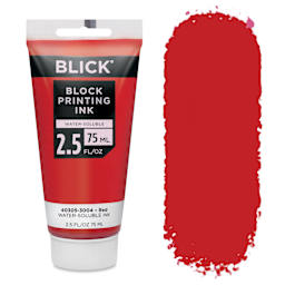 Blick Water-Soluble Block Printing Ink - Red, 2.5 oz Tube