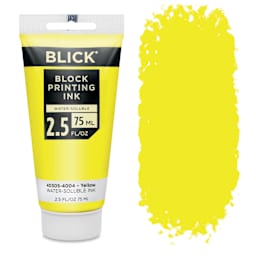 Blick Water-Soluble Block Printing Ink - Yellow, 2.5 oz Tube