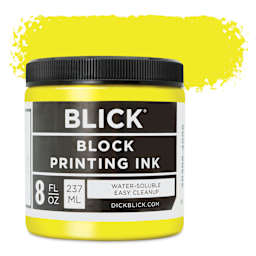 Blick Water-Soluble Block Printing Ink - Yellow, 8 oz Jar