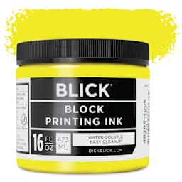 Blick Water-Soluble Block Printing Ink - Yellow, 16 oz Jar