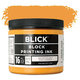 Blick Water-Soluble Block Printing Ink - Dark Yellow, 16 oz Jar